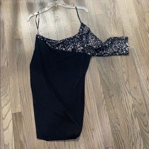 Strapless black dress